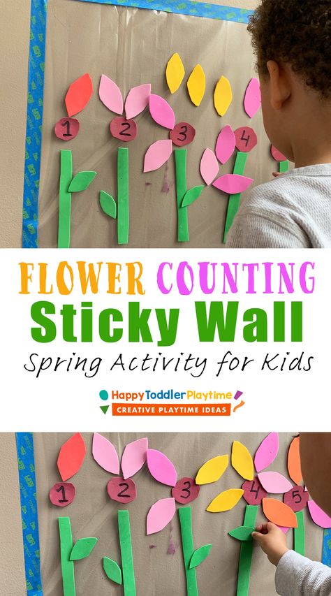 Flower Theme Toddler Activities, Flowers Lesson Plans Toddlers, Flower Activities, Farm Classroom, Art Bulletin Boards, Sticky Wall, Daycare Activities, Number Recognition, Spring Activities