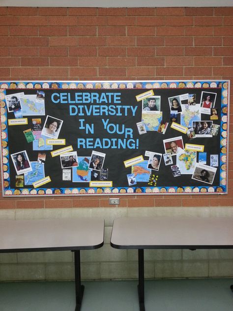 Diversity Display Diversity Display, Multicultural Night, Reading Display, Library Science, Board Decoration, Library Displays, Classroom Library, Library Ideas, Book Display