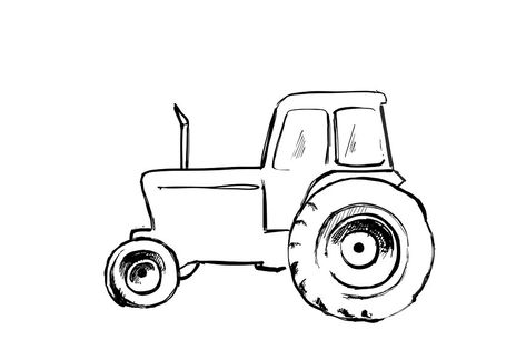 Tractor sketch. Agricultural machine. Hand drawn farmer equipment Tractor Sketch, Tractor Drawing, Improve Your Drawing Skills, Disney Swag, Improve Your Drawing, Small Tractors, Art Assignments, Your Drawing, Drawing Drawing