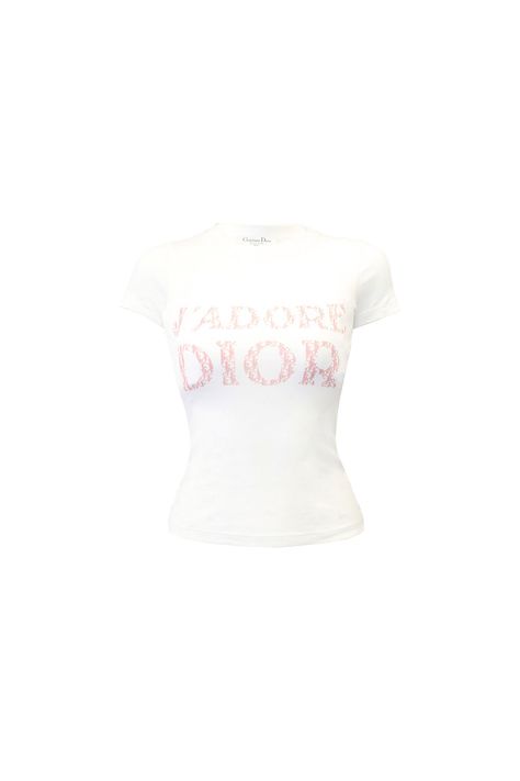 Christian Dior J'adore Dior Logo Print Short Sleeve Shirt Pink White Jadore | Tokyo Roses Vintage Dior Logo Shirt, Jadore Dior Outfit, Cute Clothes White Background, Jadore Dior Tshirt, Jadore Dior Top, Pink Dior Aesthetic, Vintage Dior Top, Vintage Galliano, Dior Tshirt