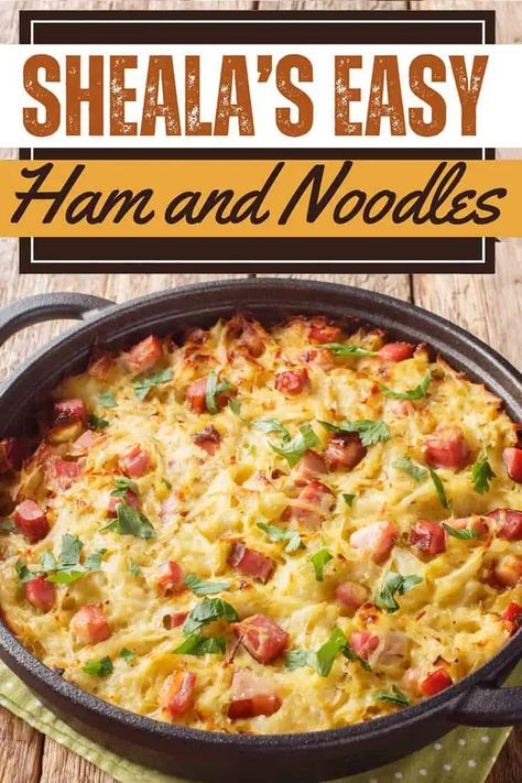 Easy Ham And Noodles Casserole Recipe - Use Leftover Ham Ham And Noodles, Easy Snickerdoodle Recipe, Ham And Noodle Casserole, Ham Casserole Recipes, Ranch Dressing Recipe Homemade, Easy Crepe Recipe, Easy Stir Fry Recipes, Noodle Casserole Recipes, Ham Casserole