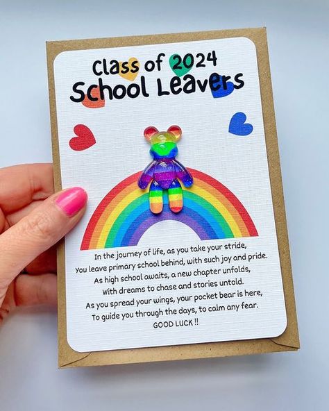 Claire Scott 🌈🌸 on Instagram: "❤️CLASS OF 2024 SCHOOL LEAVERS❤️

Limited Availability 🌟

Wish your school leaver good luck with this adorable School Leavers Class of 2024 Worry Bear Gift Card. This end of term keepsake is perfect for saying goodbye to friends and classmates 💚💜💖♥️💙

https://littlemisspartyperfect.co.uk/products/school-leavers-class-of-2024-good-luck-bear

#classof2024 #SchoolLeavers #endoftermgifts #year6 #year6leavers #uniquegift #smallbusinessuk" Saying Goodbye To Friends, Goodbye To Friends, Instagram Class, School Leavers, Small Business Uk, End Of Term, Uk Products, Class Of 2024, Saying Goodbye