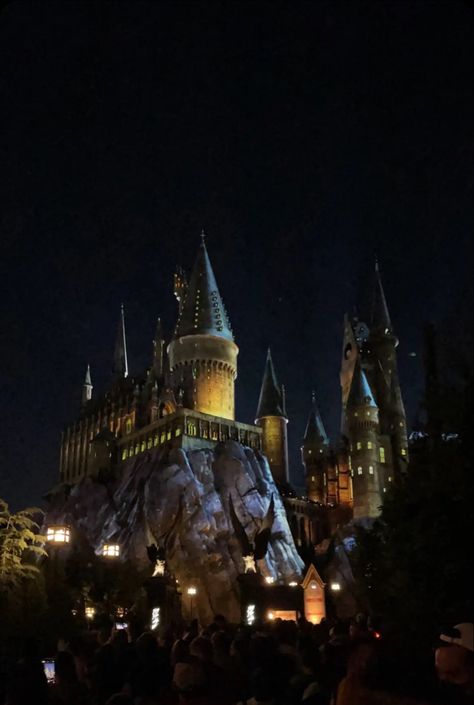 Hogwarts Aesthetic Castle, Hogwarts Night Aesthetic, Harry Potter World Orlando Pictures, Harry Potter Orlando, Hogwarts Castle At Night, Harry Potter Film Locations, Harry Potter Universal Studios, Harry Styles Aesthetic, Disney World Pictures