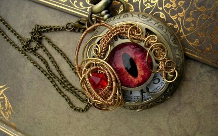 Red eye clock - precious, stone, halloween, black, rubin, abstract, yellow, golden, clock, red, gold, eye, jewel Steampunk Pocket Watch, Gothic Dragon, Red Pocket, Magical Jewelry, Blue Watches, Dragon Jewelry, Dragon Eye, Steampunk Art, Arte Fantasy