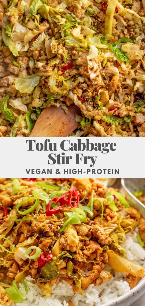 Vegetable Based Meals Healthy, Wfpb Asian Recipes, Tofu Dishes Dinners, New Vegan Recipes, Plant Based Asian Recipes, Vegan Dishes Healthy, Shredded Tofu Recipe, Grated Tofu, Tofu Recipes Healthy