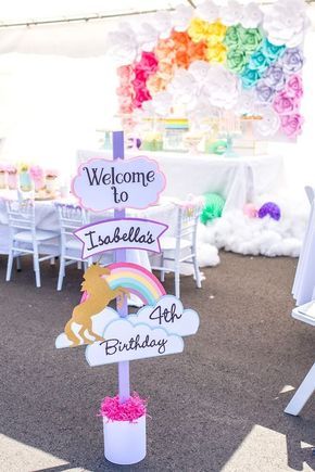 Unicorn Birthday Party Ideas Decoration, Unicorn Birthday Party Ideas Diy, Unicorn Birthday Party Decorations, Unicorn Themed Birthday Party, Unicorn Birthday Party, Unicorn Baby Shower, Unicorn Theme, Birthday Party Games, Rainbow Birthday