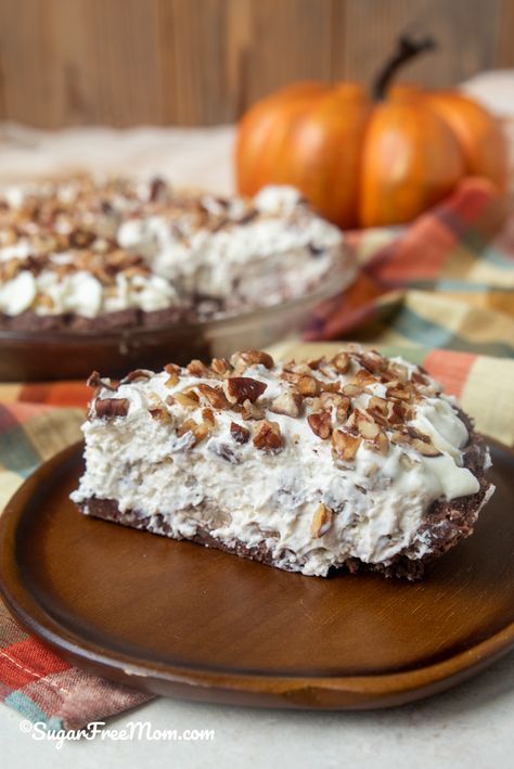 Keto Pecan Cream Pie, Pecan Cream Pie Recipe, Pecan Cream Pie, Peanut Butter Pie Recipe No Bake, Keto Pecan Pie Recipe, Low Carb Pecan Pie, Sugar Free Pecan Pie, Sugar Free Pie, Keto Pie