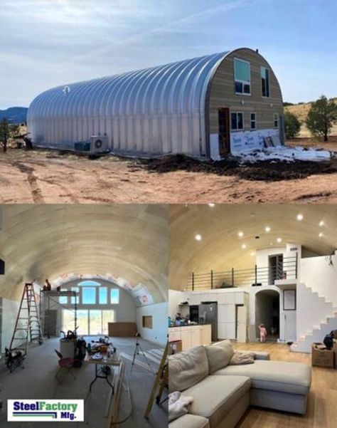 The Tiny House Lifestyle: Embracing Simplicity in Living Prefab Metal Buildings, Quonset Homes, Quonset Hut Homes, Steel Factory, Steel Building Homes, Arch Building, Quonset Hut, Container House Plans, Barn Style House