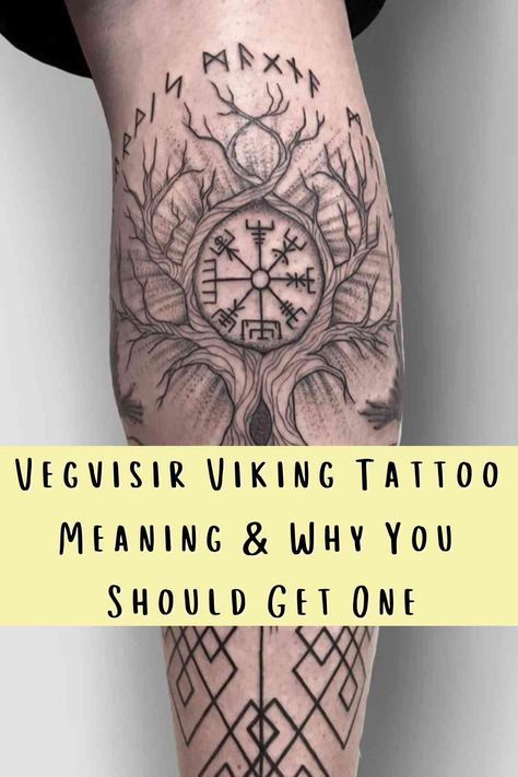 Viking Compass Tattoo Meaning, Vegvisir Tattoo Meaning, Viking Compass Meaning, Viking Vegvisir Tattoo, Norse Pagan Tattoo For Men, Norwegian Compass Tattoo, Nordic Inspired Tattoos, Nordic Compass Tattoo Design, Viking Tattoos For Women Meaning