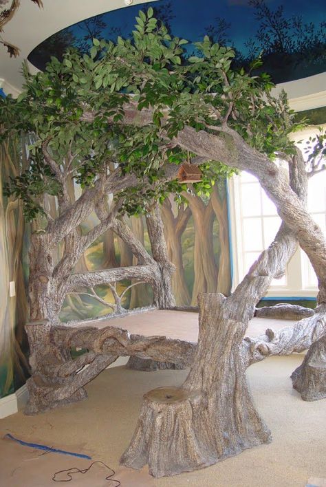 23 Amazing Tree Bed Frame Designs That Will Enchant You Bedroom Design For Men, Vintage Bed Frames, Bed Frame Diy, Tree Bed, Dry Tree, Backyard Trees, Magical Tree, Frame Diy, Cool Christmas Trees