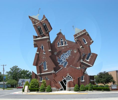 Deconstructing the Churches (A series of photo collages) Michael Jantzen © 2012www.michaeljantzen.com Deconstructing the Churches is a series of photo collages that are part of a larger series of photos, which visually deconstruct parts of the real world that we normally think of as stable... Casa Fantasy, Architecture Cool, Crazy Home, Architecture Unique, Crazy Houses, Unusual Home, Unusual Buildings, Unusual Homes, Unique House Design