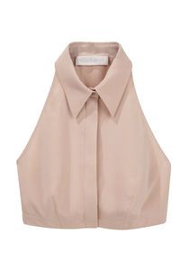 Shirts Crop Tops, Silk Crop Top, Shirts Crop, Silk Sleeveless Top, Trendy Blouses, Trendy Blouse Designs, Crop Top Outfits, Sleeveless Crop Top, Shirts Blouses