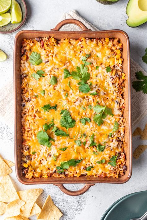 Turkey Taco Bake | Life is but a Dish Turkey Taco Bake Casserole, Ground Turkey Taco Bake, Ground Turkey Taco Casserole, Ground Turkey Bake, Turkey Taco Bake, February Dinners, Turkey Taco Casserole, Utah Recipes, Baked Tacos Recipe