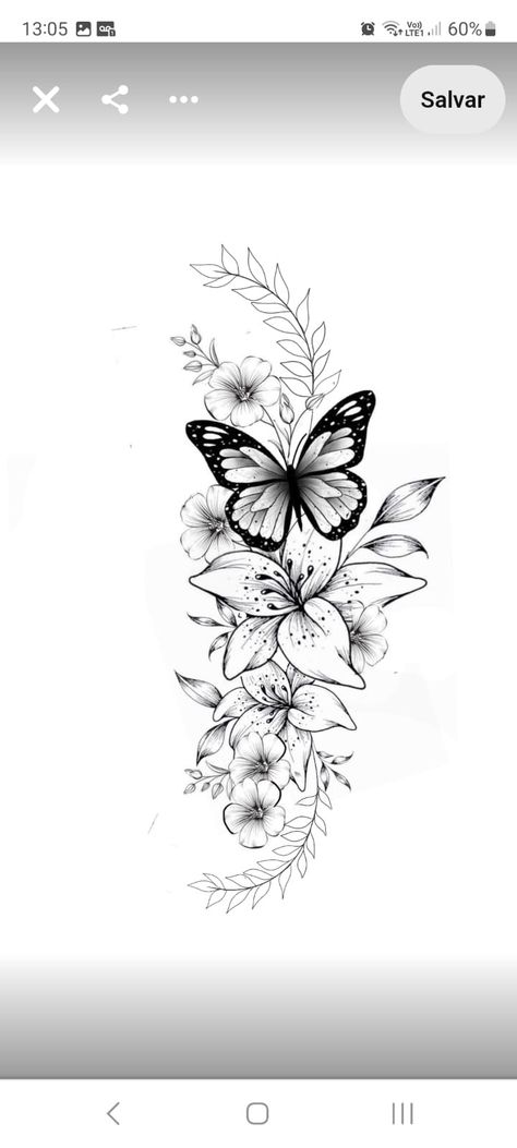 Sleeve Tattoos For Women Black, Chest Tattoo Flowers, Tattoo Papillon, Butterfly With Flowers, Borboleta Tattoo, Unique Half Sleeve Tattoos, Rose And Butterfly Tattoo, Word Tattoo Ideas, Butterfly With Flowers Tattoo