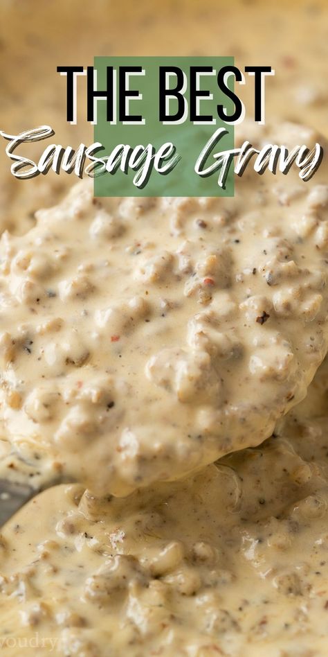 Black Pepper White Gravy, Busicut And Gravy, Southern Biscuits And Gravy Recipe, Chorizo Sausage Gravy, Buttermilk Biscuits And Gravy, Country Biscuits And Gravy, Breakfast Sausage Gravy Recipes, Sausage Gravy With Cream Cheese, Spicy Sausage Gravy Recipe