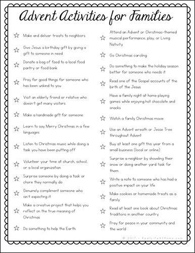 Need something to help give your family a more meaningful and mindful Advent? This free Advent Activities printable is full of family Advent activity ideas. #Advent | Real Life at Home Advent Activity Ideas, Christmas Meaning, Advent Catholic, Advent Boxes, Advent Family, Christmas Kindness, Advent Prayers, Family Activities Preschool, Picnic Potluck