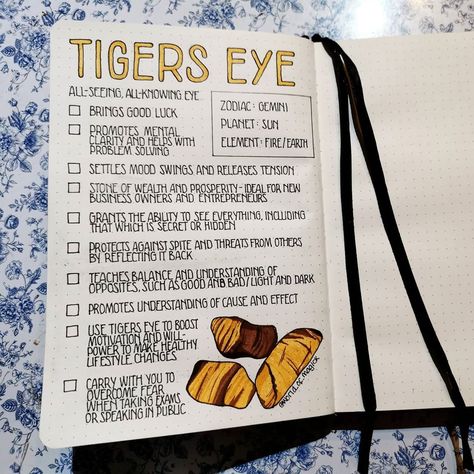 World of Magick on Instagram: “Tigers Eye is used for protection against against the evil eye and curses, and brings good luck, success, wealth and power, prosperity…” Crystal Journal, Crystal Healing Chart, Witchcraft Books, Wiccan Magic, Grimoire Book, Spiritual Journals, The Evil Eye, Wiccan Spell Book, Witchcraft Spell Books