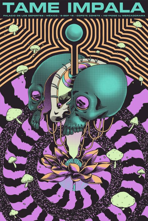 Tame Impala Poster on Behance Tame Impala Poster, Trippy Posters, Hippie Posters, Grunge Posters, Vintage Music Posters, Band Poster, Psy Art, Music Poster Design, Tame Impala