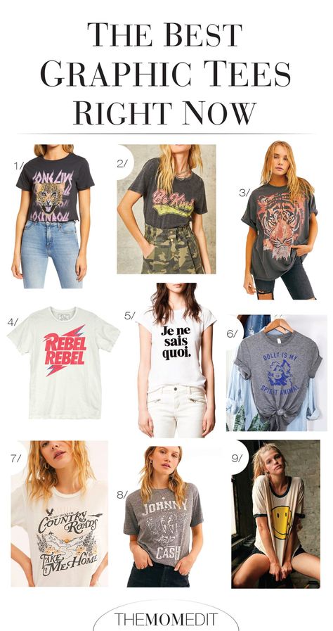 THE BEST GRAPHIC TEES FOR WOMEN | Well-vetted t-shirts add a li'l somethin' to sporty, casual outfits, & even slightly dressy outfits. The best graphic tees for women...inside. | #TheMomEditStyle #TheMomEditStreetstyle #BestGraphicTeesWomen #AffordableGraphicTees #SimpleGraphicTees #CheetahTShirt #FreePeopleGraphicTees #JohnnyCashTShirt #BlackWhiteGraphicTees Popular Graphic Tees For Women, Stylish Graphic Tees, Trending Graphic Tees 2024, Women’s Graphic Tees, Womens T Shirts Graphic Tees, Crop Graphic Tee, Sporty Casual Outfits, Best Graphic Tees, Women Graphic Tees