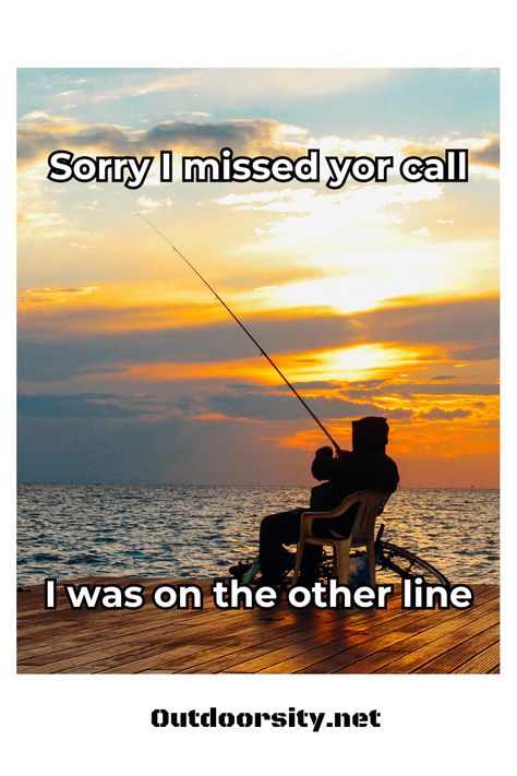 Humor is what makes fishing even more enjoyable! Funny fishing pictures will keep you entertained while you wait for the next big catch. These comical fishing pictures are great for sharing among friends. Save this pin to ensure a day full of laughter on the lake! Funny Fishing Pictures, Sorry I Missed Your Call, Fishing Pictures, Fishing Quotes, Funny Fishing, Fishing Humor, I Miss You, I Missed, Good Morning