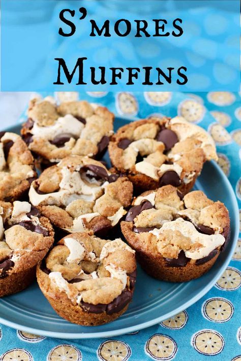 S'mores Muffins Smores Muffins Recipes, S’mores Muffins, Smores Muffins, Brunch Meals, Processor Recipes, Nutella Muffins, Muffins Recipes, Simple Muffin Recipe, Blueberry Oatmeal