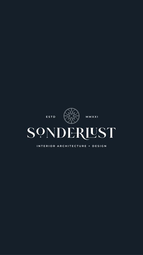 A unique, elevated brand identity design for Interior Designer Sonderlust. #interiordesignerbranding Detailed Logo Design, Fancy Logo Design Ideas, Branding For Interior Designers, Art Brand Identity, Interior Architecture Logo, Brand Identity Design Luxury, Interior Design Logos, Interior Design Branding Identity, Interior Design Logo Inspiration