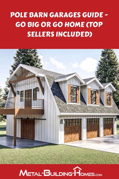 Discover all you need to know about pole barn garages with our comprehensive resource guide. Explore various types, kits, DIY options, and pricing details. Uncover garage floorplans and find top builders in one convenient place! From planning to building, we've got you covered with expert insights and valuable information to help you create the perfect pole barn garage for your needs. Pole Barn Shop, Diy Pole Barn, Pole Barn Garage, Garage Builders, Metal Building Designs, Building A Pole Barn, Barn Kits, Garage Loft, Barn Shop