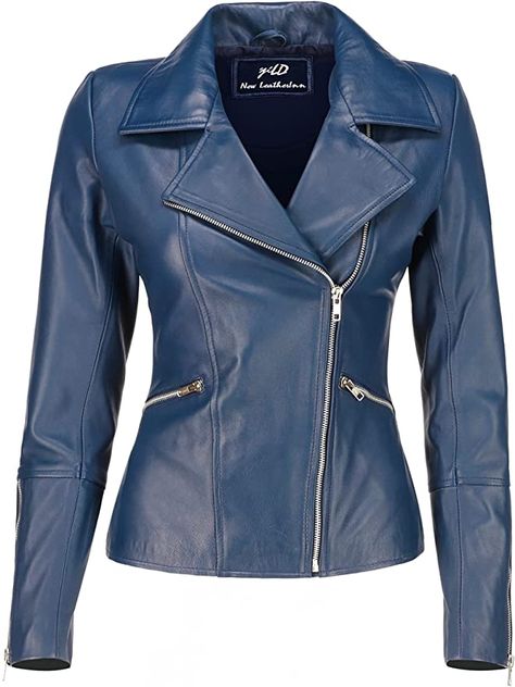 ✔100% Real Leather

✔Imported for USA

✔Original YKK Zipper       closure

✔Dry Clean Only

✔ Outer Shell : LambSkin Leather. 

✔ Leather Color : Classic Blue. 

✔ Inner Shell : Polyester Lining.

✔ Leather Jacket Women for spring, autumn and winter. Just wear a basic T-shirt with jeans for a casual look or wear a dress shirt under it for formal occasions. Womens Leather Jacket, Womens Leather Biker Jacket, Leather Jacket Women, Biker Leather Jacket, Blue Leather Jacket, Womens Biker Jacket, Lambskin Leather Jacket, Biker Leather, Leather Motorcycle Jacket