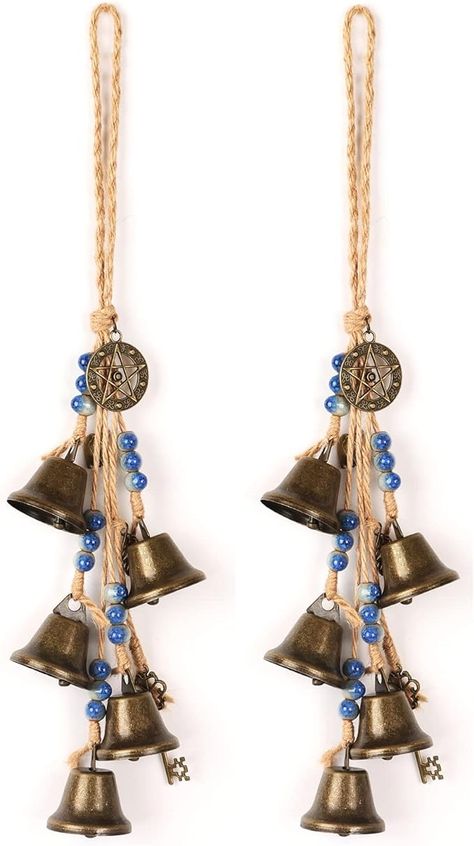 Amazon.com: Wiccan Supplies Tool Pagan Decor Witches Bell for Door for Protection-Sleigh Bells Witchy Gifts for Her Shopkeepers Bells Door Hanging,Witchy Room Kitchen Witch with Spell Jars,Witch Craft : Home & Kitchen Witch’s Bells, Witch Bells Diy Ideas, Witchy Decor Diy, Witches Diy Decoration, Bells For Door, Wiccan Supplies, Yule Crafts, Home Craft Decor, Witch Bells