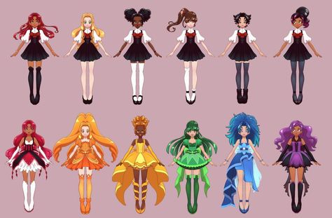 Sirens of Glacera (Magical Girl OCs) by BlueAngel1812 on DeviantArt Magical Girl Outfit Ideas, Magical Girl Oc, Girl Outfit Ideas, Magical Girl Outfit, Girl Oc, Magical Boy, Outfits Polyvore, Girls Characters, Sirens