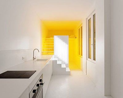 betillon / dorval bory: 8 houses in chiba Parisian Studio Apartment, One Wall Kitchen, Tiny Studio Apartments, Mini Loft, Micro Apartment, Small Studio Apartment, Interior Minimalista, Kitchen Colour Schemes, Apartment Renovation