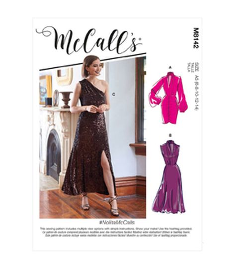 McCall's M8142 Misses Dresses Size 6-8-10-12-14 | JOANN Skirt Variations, Mccalls Dress, Evening Gown Pattern, Misses Dresses, Mood Happy, Gown Pattern, Writing Challenge, Mccalls Sewing Patterns, Miss Dress