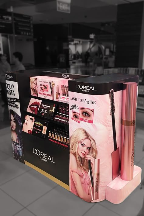 table_display_loreal_lphe_lmud_2018_805184_01_seong_nick_kim Event Booth Design, Event Booth, Pos Display, تصميم للمنزل العصري, Cosmetic Display, Beauty Pop, Display Unit, Pop Display, Visual Display