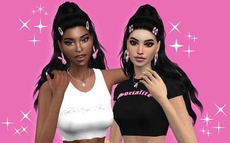 ACCESSORIZE COLLECTION | simstefani on Patreon Ts4 Clothes, Gucci Ghost, Ts4 Mods, Sims Clothes, Dior Necklace, Pink Heart Earrings, Dior Earrings, Rhinestone Hair Clip, Baby Phat