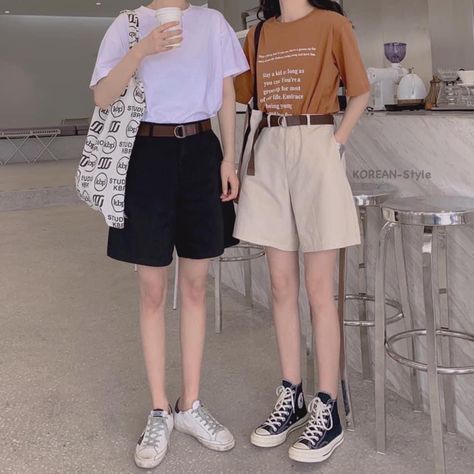 Summer J Fashion, Japanese Summer Fashion, Boyish Outfits, Korean Outfit Street Styles, Tomboy Style Outfits, Korean Girl Fashion, Tomboy Fashion, Korean Street Fashion, Korean Outfits