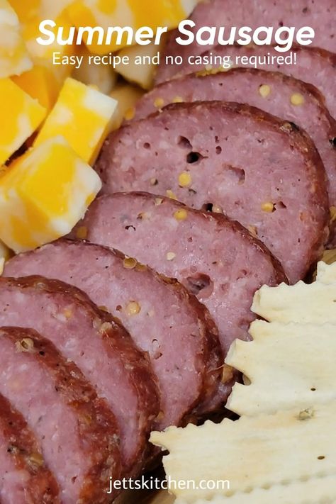 Homemade Summer Sausage No Casing Required - Jett's Kitchen How To Make Summer Sausage, Venison Summer Sausage Recipe Smoked, Venison Summer Sausage Recipe In Oven, How To Make Summer Sausage Homemade, Diy Venison Summer Sausage, Homemade Summer Sausage, Venison Summer Sausage, Summer Sausage Recipes, Clone Recipe