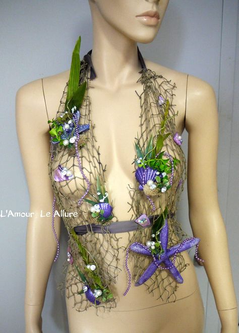 Sea Creature Costume, Outfits Bikinis, Rave Halloween, Siren Costume, Sea Costume, Ariel Costume, Mermaid Halloween Costumes, Mermaid Parade, Top Cosplay