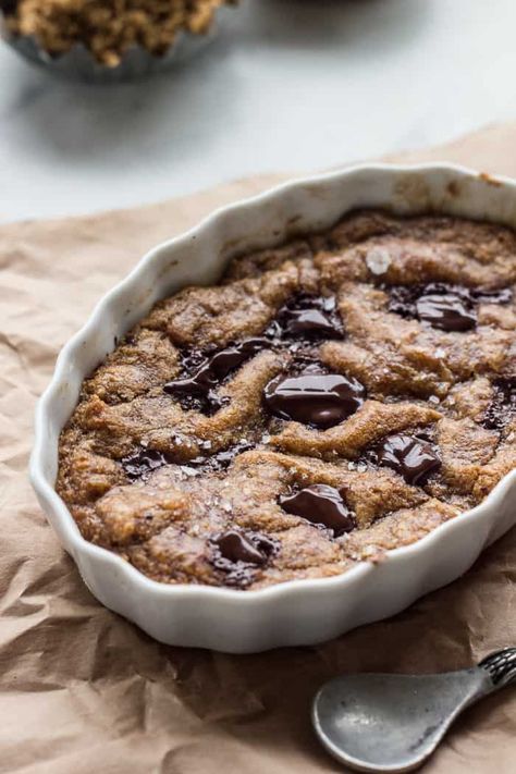 Deep-Dish, Single-Lady, Salted Whole Wheat Vegan Chocolate Chip Cookie (with gluten free and peanut butter cookie variations) Cookie Variations, Single Serve Cookie, Single Lady, Vegan Chocolate Chip Cookies, Baking Inspiration, Peanut Butter Cookie, Salted Chocolate, Butter Cookie, Single Serving