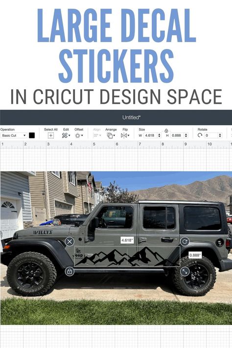 Give your car some personality and style with a large decal sticker! A step-by-step tutorial using Cricut Design Space.#thecraftyblogstalker#cricutcreated#diycardecals#cardecal Cricut Truck Decals, Cricut Vinyl Car Decals, Cricut Car Projects, Car Vynil Ideas, Diy Car Decals Cricut, Large Car Decals, Cricut Projects Vinyl Car Stickers, Car Decals Cricut, Cricut Car Decals Vinyls