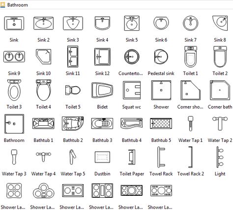 Bathroom Symbols Blueprint Symbols, Bathroom Symbols, Floor Plan Symbols, Architecture Symbols, Architecture Blueprints, Architecture Drawing Plan, Bathroom Floor Plans, Interior Architecture Drawing, Plans Architecture