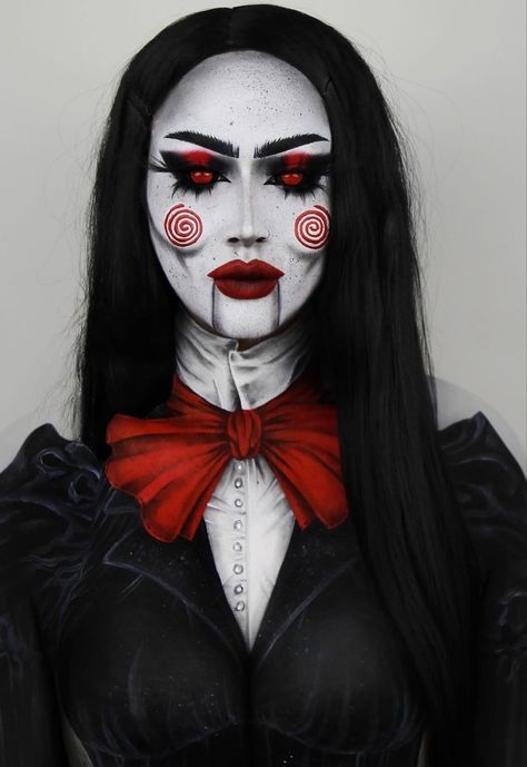 Saw Makeup, Jigsaw Makeup, Jigsaw Costume, Jigsaw Halloween, Saw Halloween, Scary Halloween Makeup Ideas, Scary Halloween Makeup, Maquillage Yeux Cut Crease, Halloweenský Makeup