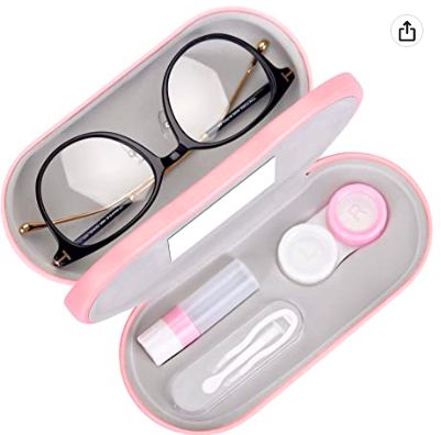 Pink Contacts, Contact Lens Cases, Contact Solution, Glasses Frames Trendy, Contact Case, Contact Lens Solution, Contact Lens Case, Pink Cases, Stylish Glasses