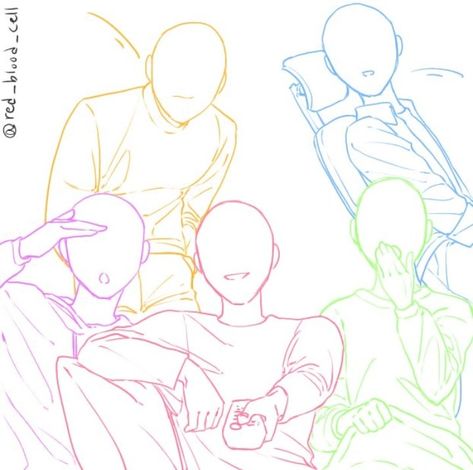 Anime Group Reference, 5 Group Pose Reference, Group Poses Drawing 5 People, Ych Base 5 People, 5 People Drawing Poses, Base Art Pose Reference Group, Anime Base 5 Friends, Anime 5 Friends Group Base, Drawing Pose 5 People