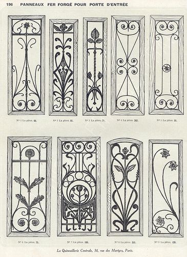 Art Nouveau Wrought Iron, Art Nouveau Door Design, Art Nouveau Ironwork, Art Nouveau Doors, Art Nouveau Window, Art Nouveau Design Pattern, Art Nouveau Door, Garage Deck, Art Deco Door