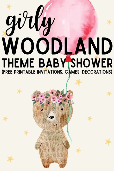 Baby Animal Shower Theme, Woodland Baby Shower Theme Games, Pink Woodland Baby Shower Theme, Whimsical Woodland Baby Shower Ideas, Woodland Themed Baby Shower Girl, Baby Girl Woodland Shower Ideas, Baby Shower Woodland Theme Girl, Baby Shower Pink Theme, Woodland Girl Baby Shower Theme