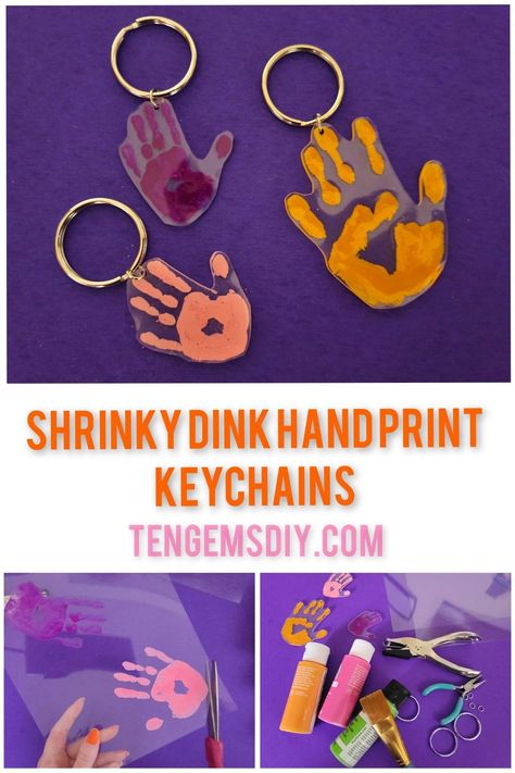 I remember being a kid and making my own shrinky dink handprint keychains. See how to make one of a kind keychains in this easy tutorial! Diy Letter Keychain, Christmas Hand Prints, Kids Painting Ideas On Canvas, Kids Painting Ideas, Shrinky Dink Keychain, Flower Activities, Shrinky Dink Art, Preserve Flowers, Shrinky Dink Crafts