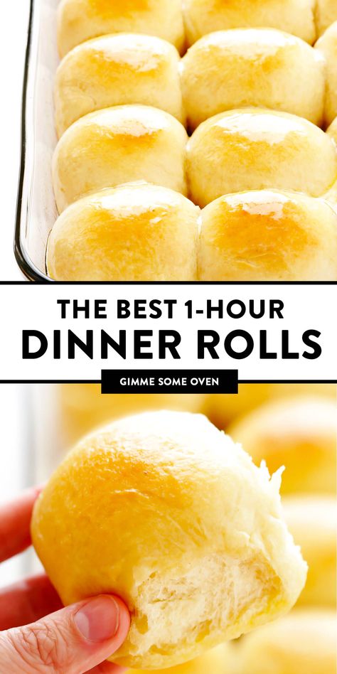 1 Hour Dinner Rolls, Buttery Dinner Rolls, Gimme Some Oven, Homemade Dinner Rolls, Dinner Rolls Recipe, Homemade Dinner, Bread Machine, Bread Recipes Homemade, Stand Mixer