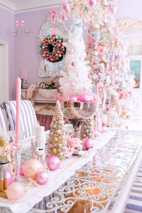 Sugar Plum Christmas Dining Room | Christmas Home Tour www.j… | Flickr Pink Christmas Diy, Sugar Plum Christmas, Pink And White Christmas, Plum Christmas, Rose Gold Christmas Decorations, Christmas Dining Room, Rose Gold Christmas, Pink Xmas, Pink Christmas Decorations