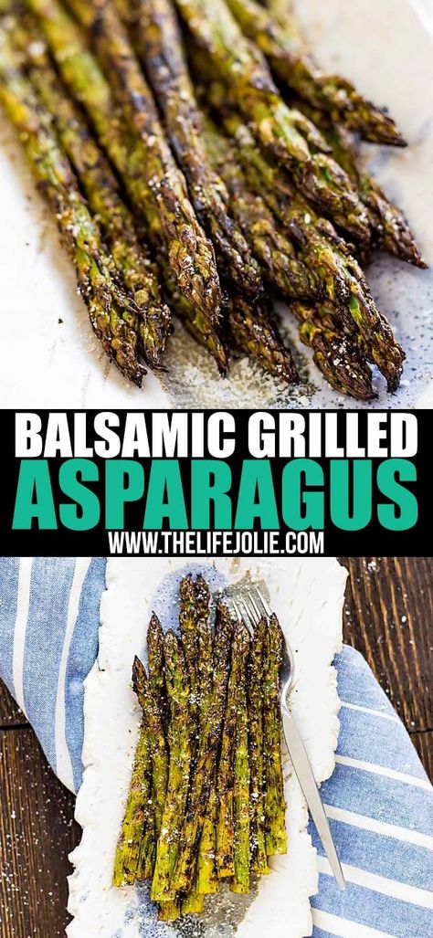 This easy Balsamic Grilled Asparagus recipe is the absolute best way to cook asparagus! It only takes 15 minutes and cooks up perfectly on your BBQ  for a simple, crispy, healthy and flavorful summer side dish. Best Way To Cook Asparagus, Asparagus Balsamic, Ways To Cook Asparagus, Cook Asparagus, Recipe Asparagus, Asparagus Recipes Oven, Best Asparagus Recipe, Grilled Asparagus Recipes, Asparagus Recipes Baked