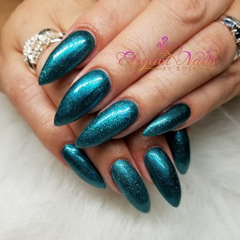 Turquoise Glitter Nails, Dark Turquoise Nails, Nails With Turquoise, Jewlery Rings, Nail Aesthetic, Orecchiette Pasta, Teal Nails, Tammy Taylor, Turquoise Nails